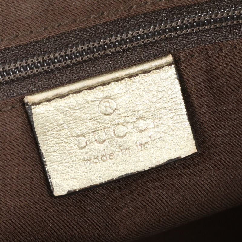 Gucci GG Canvas Abby Leather Tote Bag Shoulder Gold Hardware 189831 Genuine