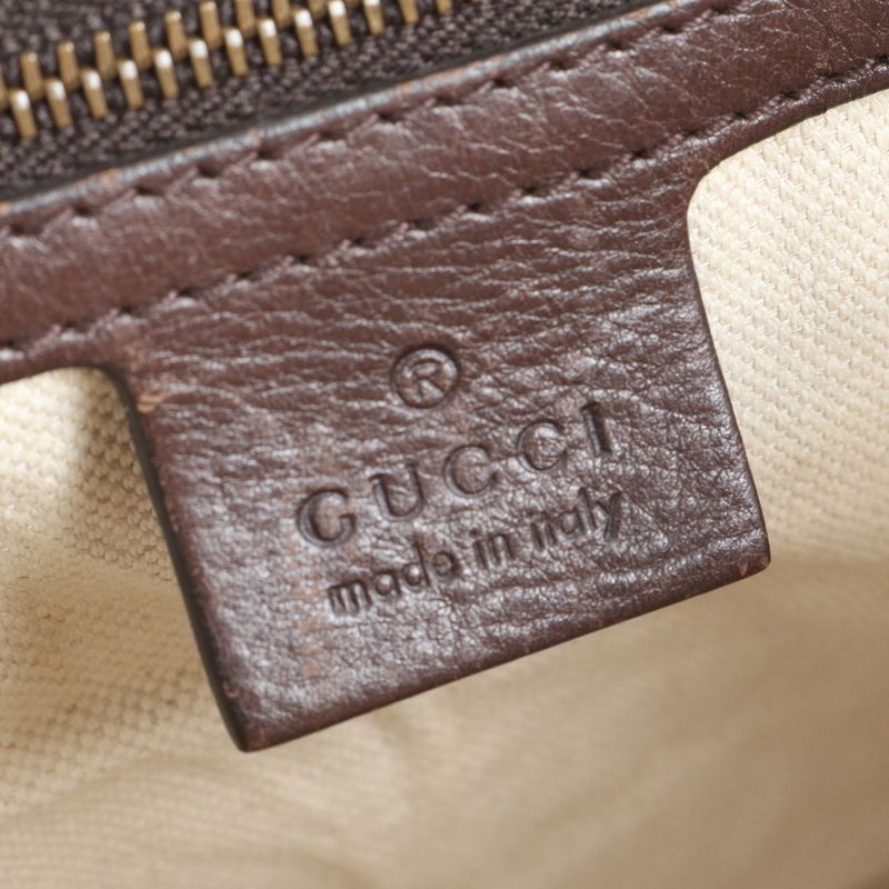 Gucci GG Canvas Sherry Line Bamboo Fringe Charm Leather Tote Bag 353114 Women