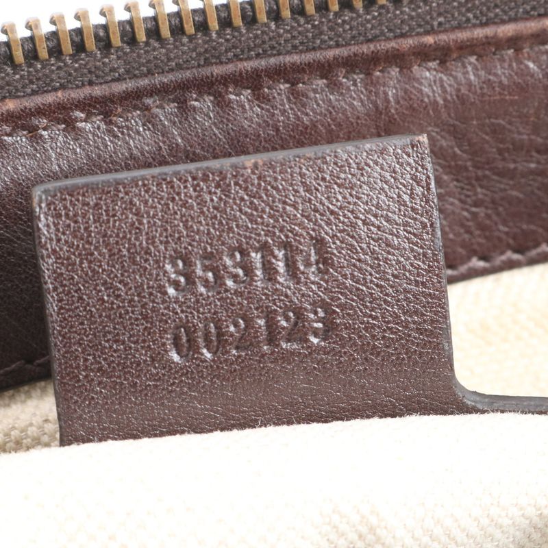 Gucci GG Canvas Sherry Line Bamboo Fringe Charm Leather Tote Bag 353114 Women