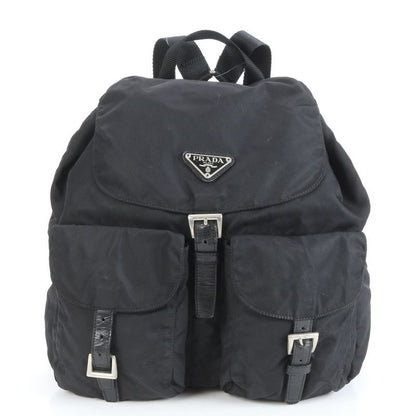 Prada Tessuto Nylon Triangle Logo Leather Backpack Sac Backpack Women ECE Cx23-7