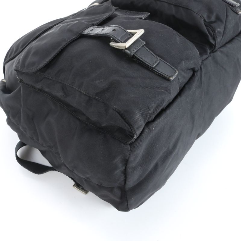 Prada Tessuto Nylon Triangle Logo Leather Backpack Sac Backpack Women ECE Cx23-7