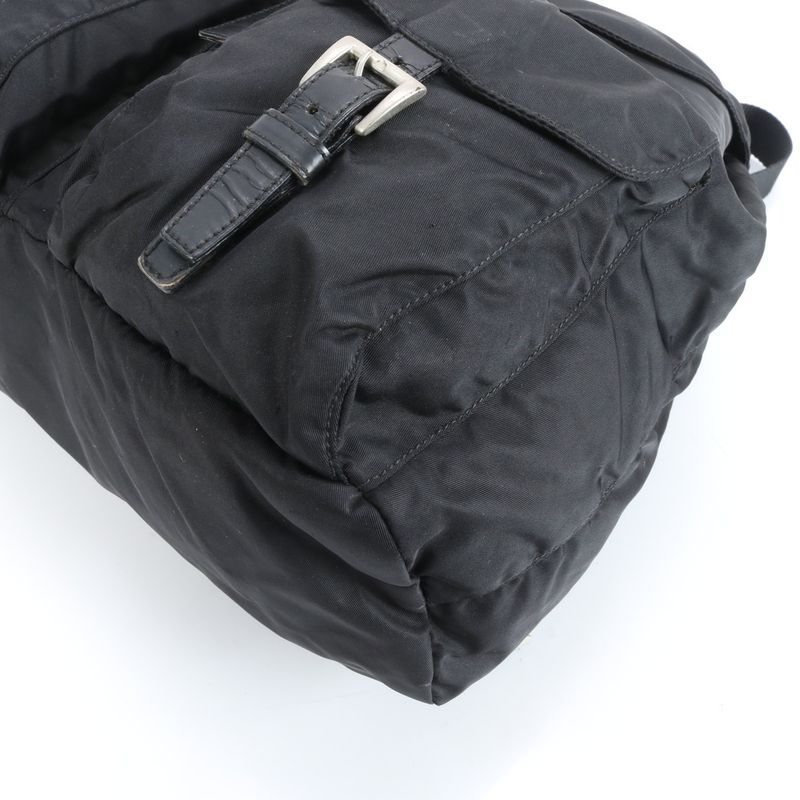 Prada Tessuto Nylon Triangle Logo Leather Backpack Sac Backpack Women ECE Cx23-7