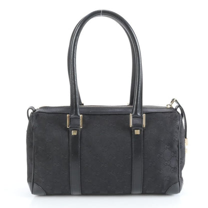 Gucci GG Canvas Leather Handbag Mini Boston Tote Black Gold Hardware 000 0851
