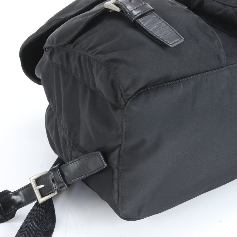 Prada Tessuto Nylon Triangle Logo Backpack Sac Backpack Black Women EUE Cx32-2