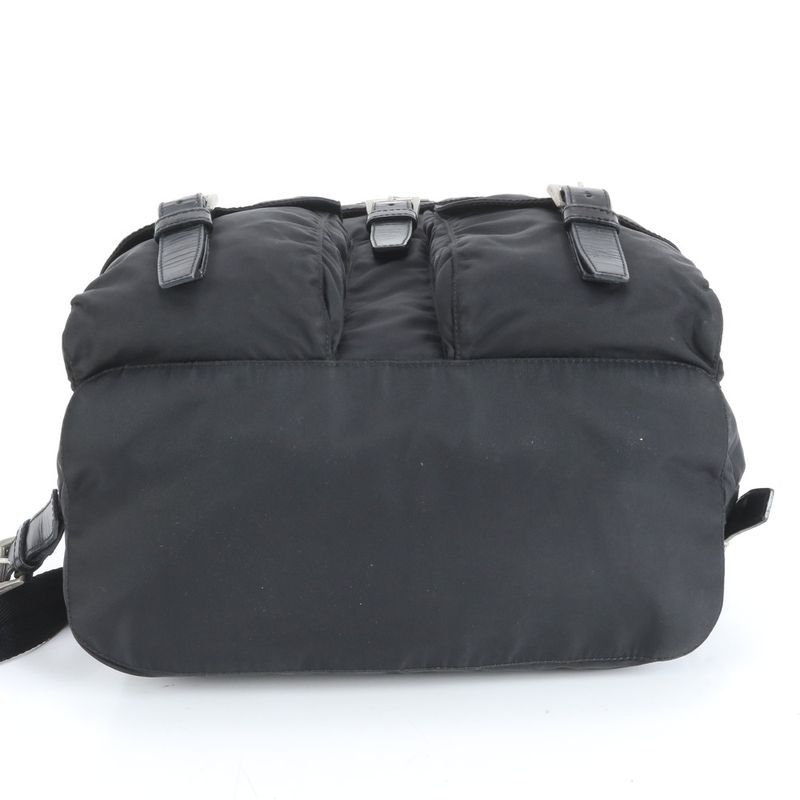 Prada Tessuto Nylon Triangle Logo Backpack Sac Backpack Black Women EUE Cx32-2