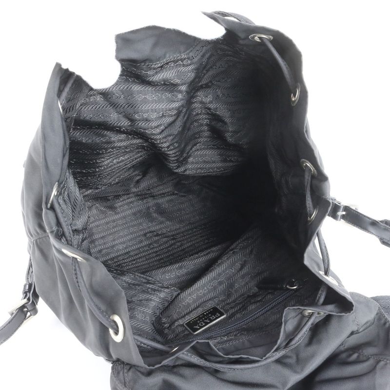 Prada Tessuto Nylon Triangle Logo Backpack Sac Backpack Black Women EUE Cx32-2