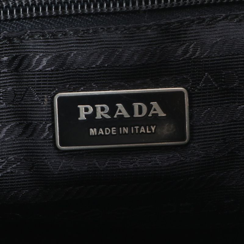 Prada Tessuto Nylon Triangle Logo Leather Backpack Sac Backpack Women ECE