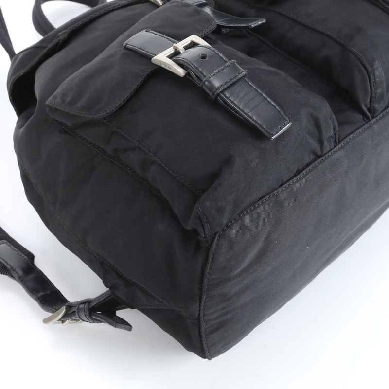Prada Tessuto Nylon Triangle Logo Leather Backpack Sac Backpack Women ECE
