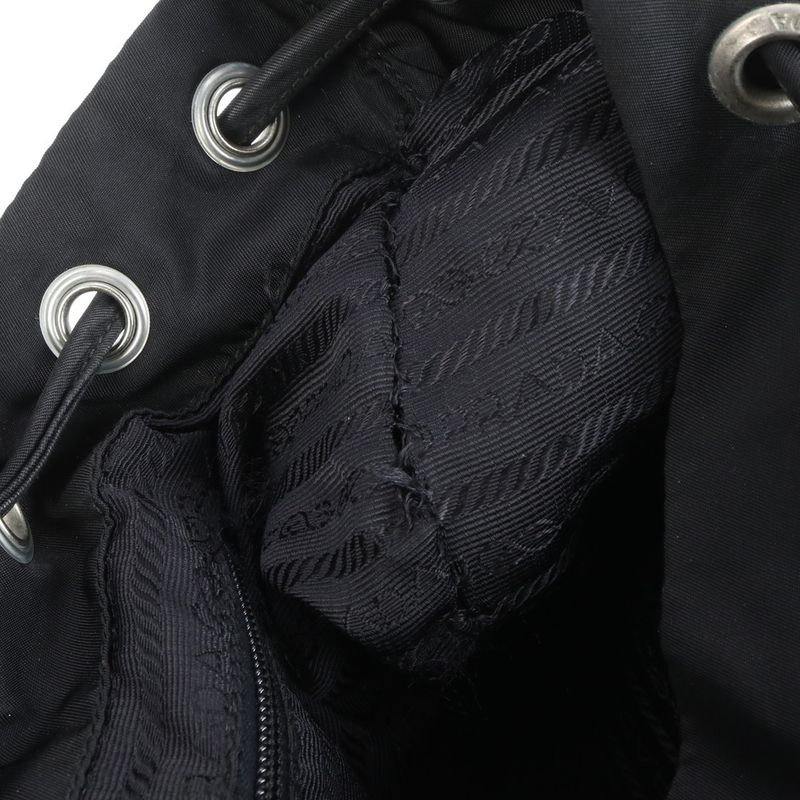 Prada Tessuto Nylon Triangle Logo Leather Backpack Sac Backpack Women ECE