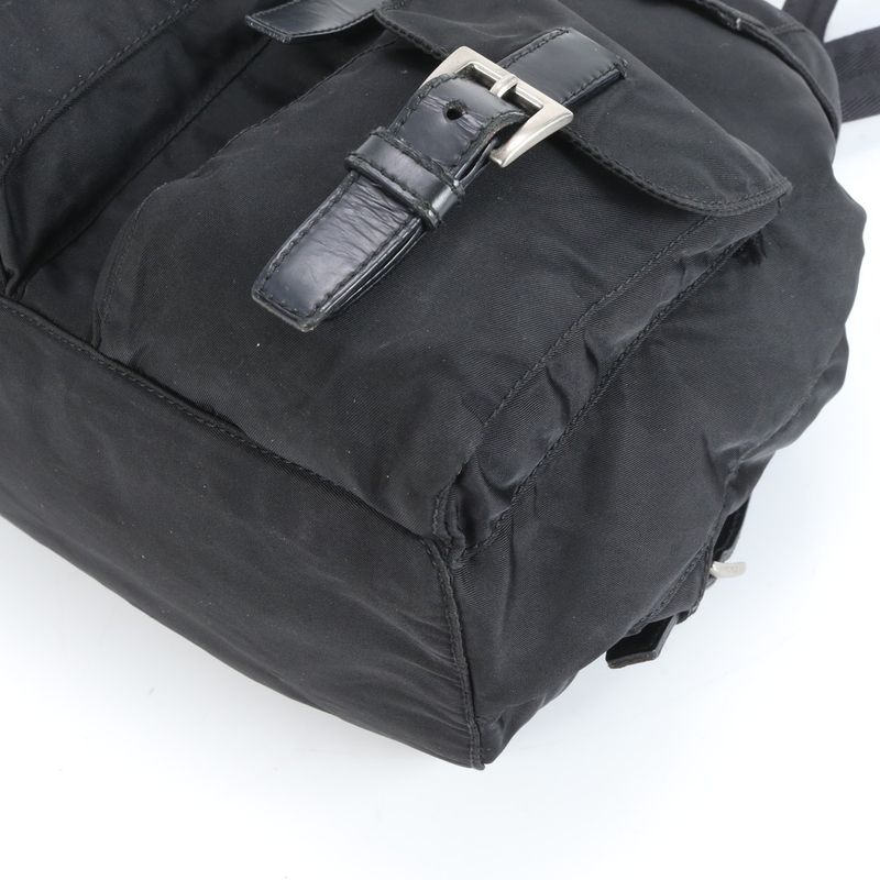 Prada Tessuto Nylon Triangle Logo Leather Backpack Sac Backpack Women ECE