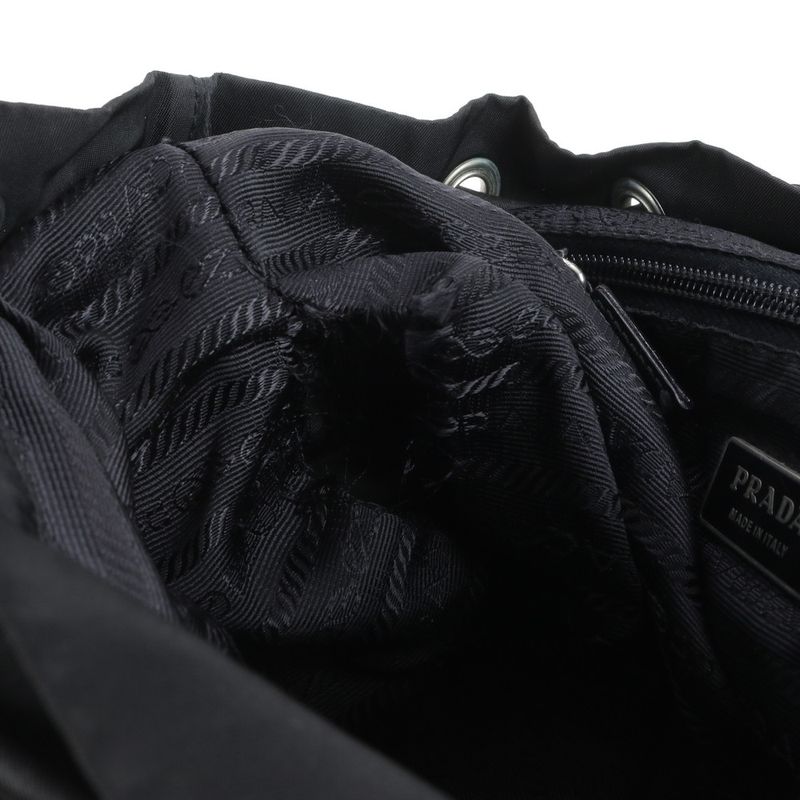 Prada Tessuto Nylon Triangle Logo Leather Backpack Sac Backpack Women ECE