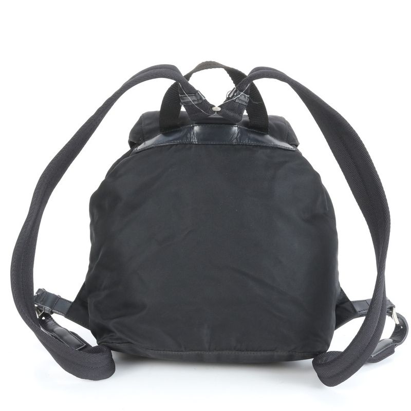 Prada Tessuto Nylon Triangle Logo Leather Backpack Sac Backpack Women ECE