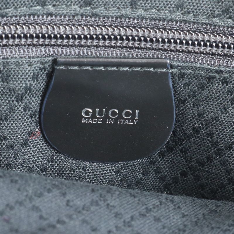 Gucci Leather Tote Bag Shoulder Business Commuter Document Bag Black 019-0283