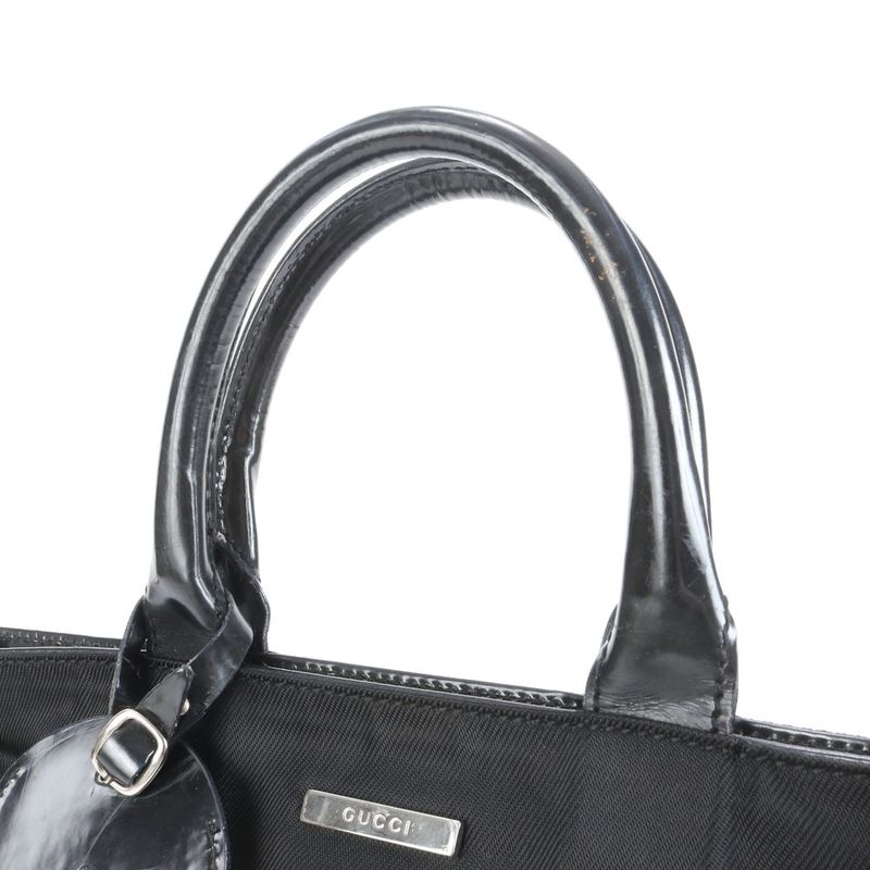 Gucci Leather Tote Bag Shoulder Business Commuter Document Bag Black 019-0283