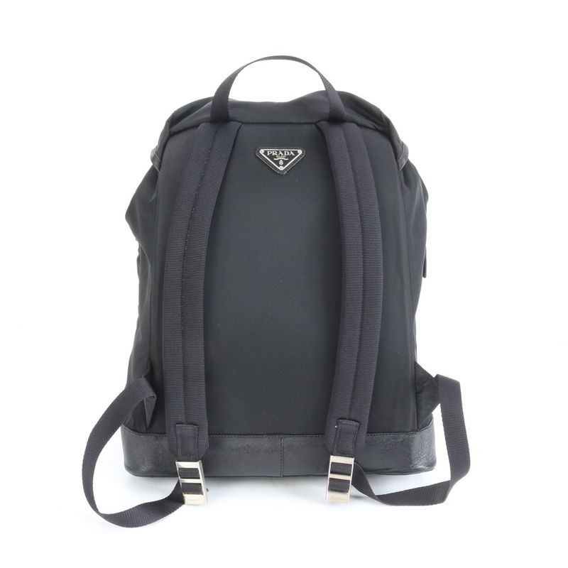 Prada Tessuto Nylon Triangle Logo Leather Backpack Sac Backpack A4 Men ERE