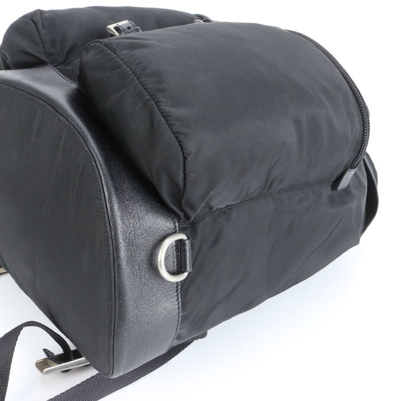 Prada Tessuto Nylon Triangle Logo Leather Backpack Sac Backpack A4 Men ERE