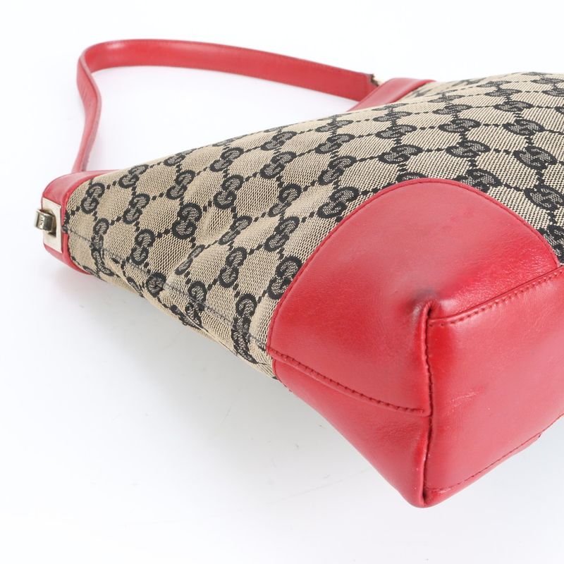 Gucci GG Canvas Leather Shoulder Bag Shoulder One Shoulder Gold Hardware