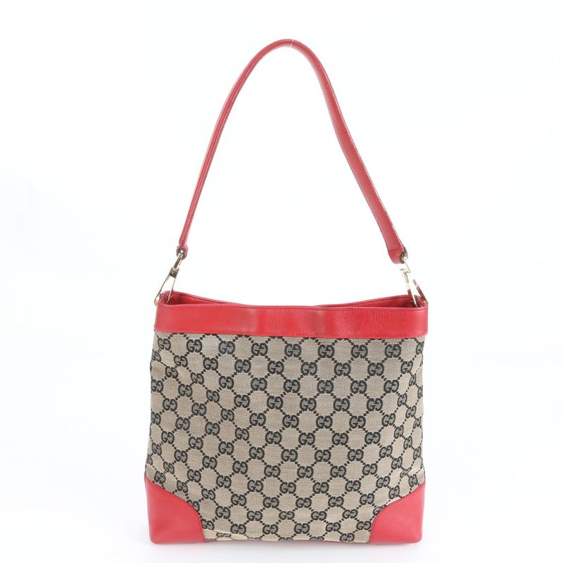 Gucci GG Canvas Leather Shoulder Bag Shoulder One Shoulder Gold Hardware