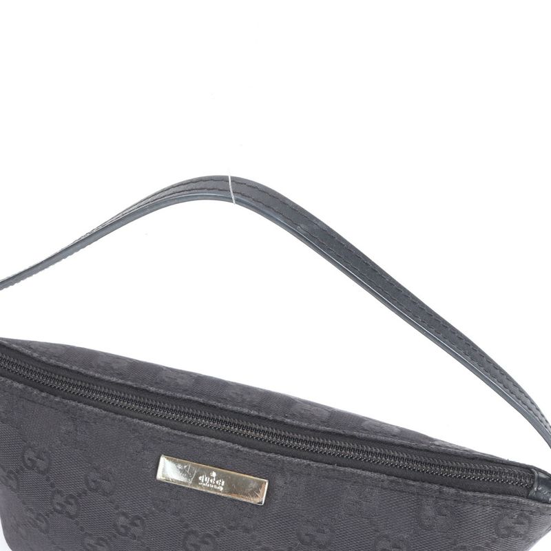 Gucci GG Canvas Leather Shoulder Bag Shoulder Accessory Pouch Black 039-1103