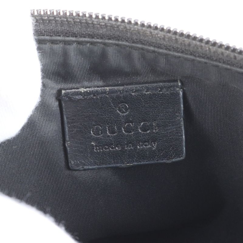 Gucci GG Canvas Leather Shoulder Bag Shoulder Accessory Pouch Black 039-1103