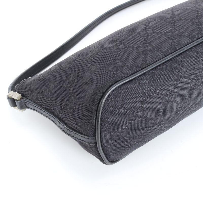 Gucci GG Canvas Leather Shoulder Bag Shoulder Accessory Pouch Black 039-1103