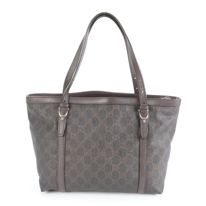 Gucci Nice GG Supreme Leather Tote Bag Shoulder Hand Brown 336776 Women's ECE