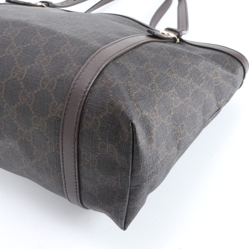 Gucci Nice GG Supreme Leather Tote Bag Shoulder Hand Brown 336776 Women's ECE