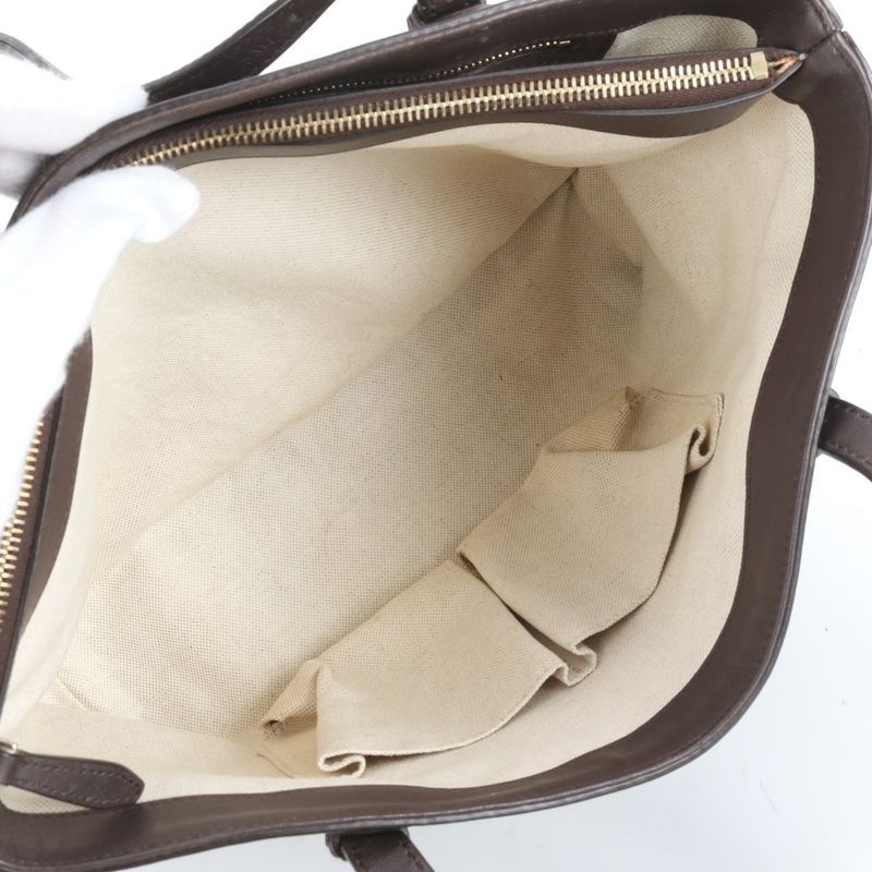 Gucci Nice GG Supreme Leather Tote Bag Shoulder Hand Brown 336776 Women's ECE