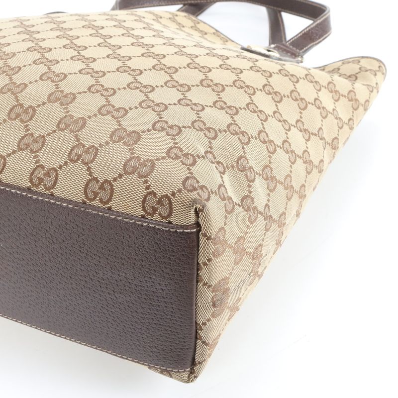 Gucci GG Canvas 153009 Leather Tote Bag Shoulder Brown A4 Ladies EUE Cx31-6