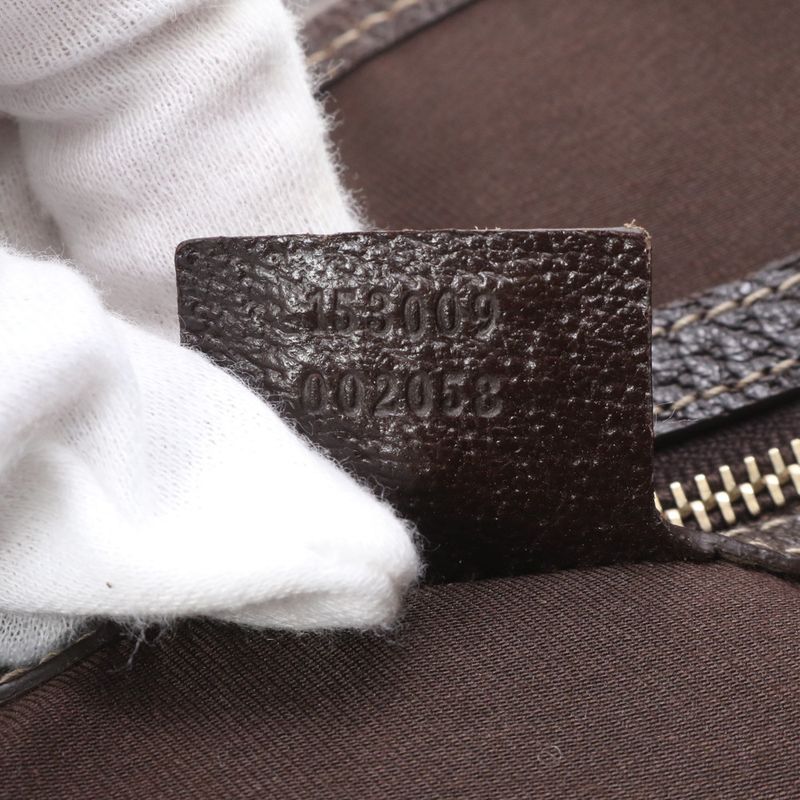 Gucci GG Canvas 153009 Leather Tote Bag Shoulder Brown A4 Ladies EUE Cx31-6