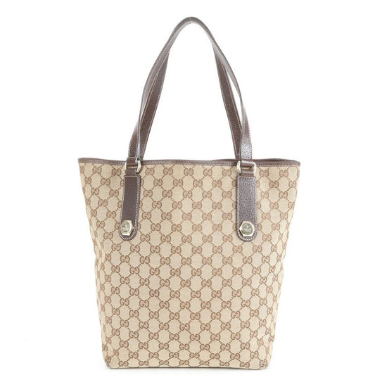 Gucci GG Canvas 153009 Leather Tote Bag Shoulder Brown A4 Ladies EUE Cx31-6