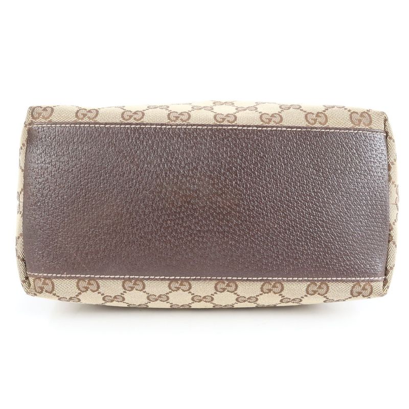 Gucci GG Canvas 153009 Leather Tote Bag Shoulder Brown A4 Ladies EUE Cx31-6