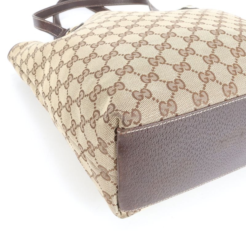 Gucci GG Canvas 153009 Leather Tote Bag Shoulder Brown A4 Ladies EUE Cx31-6