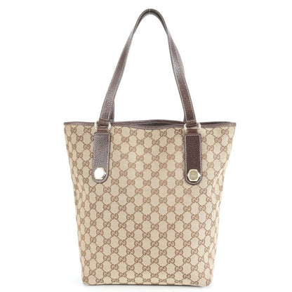 Gucci GG Canvas 153009 Leather Tote Bag Shoulder Brown A4 Ladies EUE Cx31-6