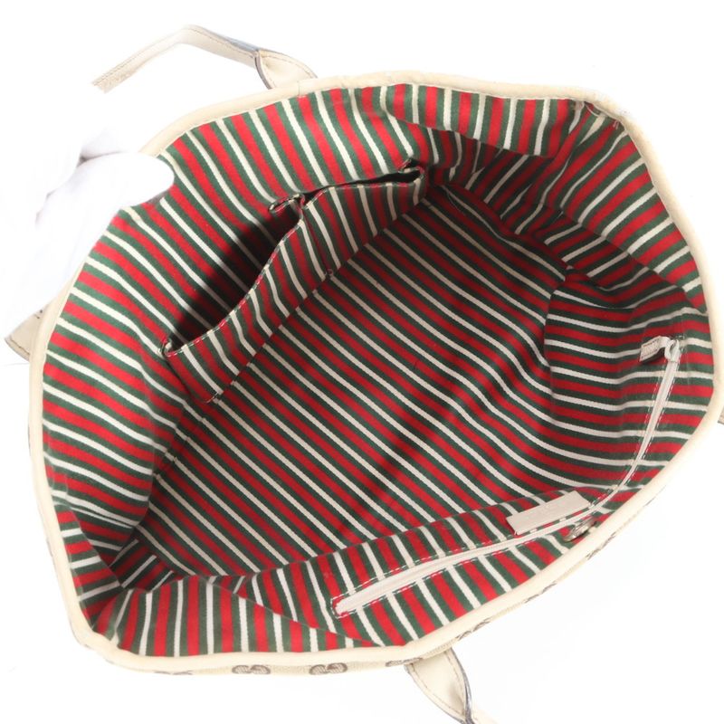 Gucci GG Canvas New Brit 169946 Leather Tote Bag Shoulder Gold Hardware A4