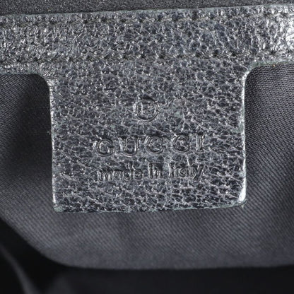 Gucci GG Canvas Leather Tote Bag Shoulder Gold Hardware Black 154372 A4 Women