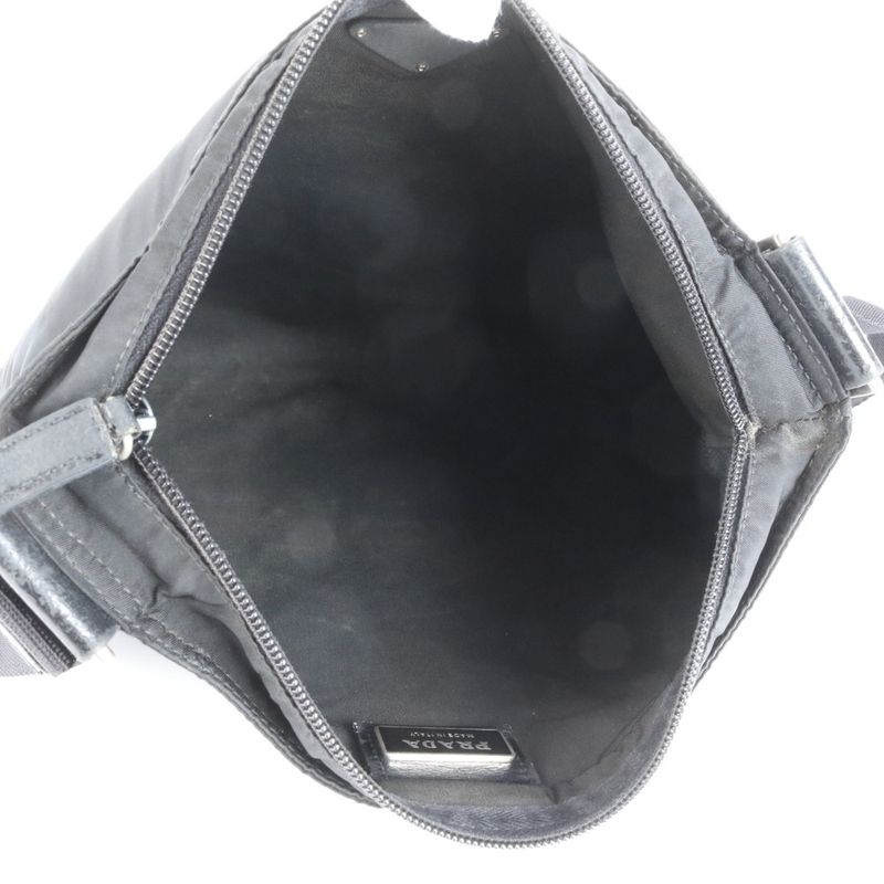 Prada Tessuto Nylon Triangle Logo Leather Shoulder Bag Crossbody Messenger Men
