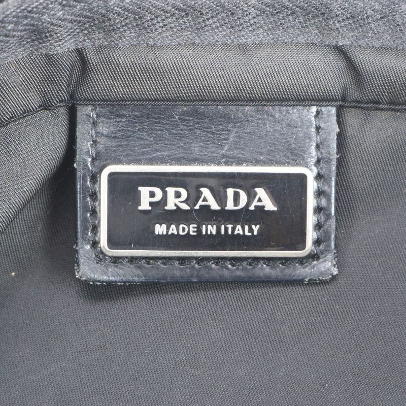 Prada Tessuto Nylon Triangle Logo Leather Shoulder Bag Crossbody Messenger Men