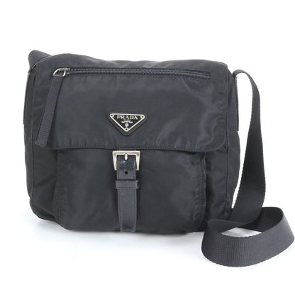 Prada Tessuto Nylon Triangle Logo Leather Shoulder Bag Crossbody Messenger