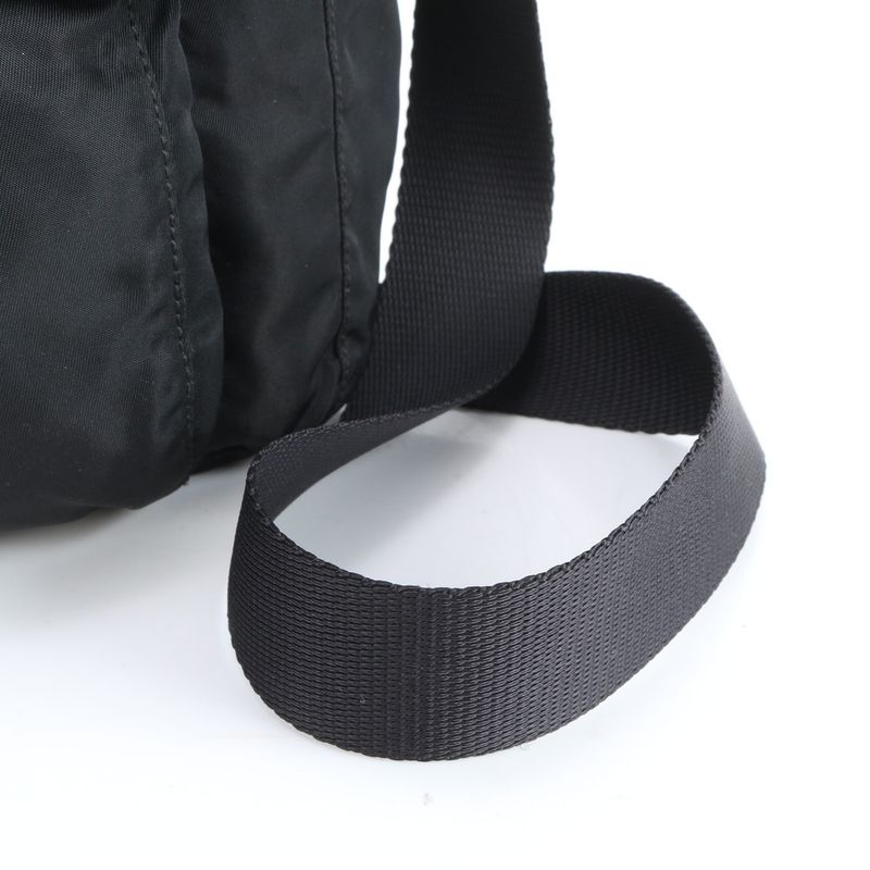 Prada Tessuto Nylon Triangle Logo Leather Shoulder Bag Crossbody Messenger