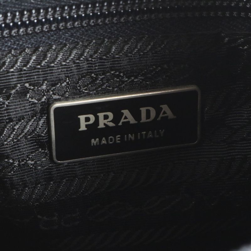Prada Tessuto Nylon Triangle Logo Leather Shoulder Bag Crossbody Messenger