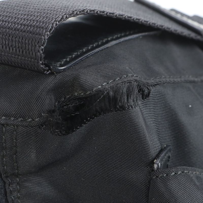 Prada Tessuto Nylon Triangle Logo Leather Shoulder Bag Crossbody Messenger