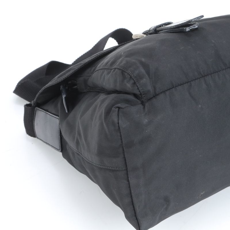 Prada Tessuto Nylon Triangle Logo Leather Shoulder Bag Crossbody Messenger Men