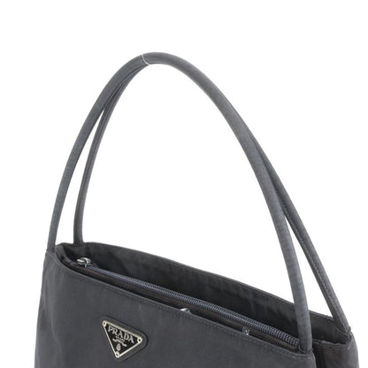 Prada Tessuto Nylon Triangle Logo Tote Bag Shoulder Black Women ECE Cx24-4