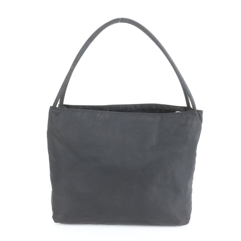 Prada Tessuto Nylon Triangle Logo Tote Bag Shoulder Black Women ECE Cx24-4