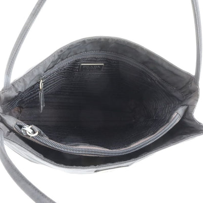 Prada Tessuto Nylon Triangle Logo Tote Bag Shoulder Black Women ECE Cx24-4
