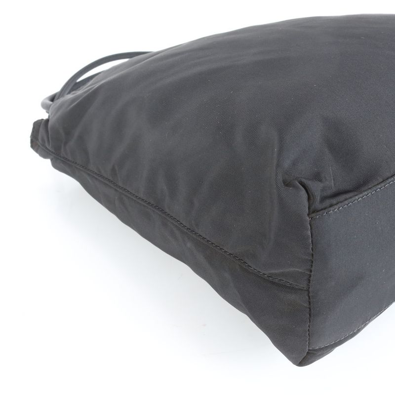 Prada Tessuto Nylon Triangle Logo Tote Bag Shoulder Black Women ECE Cx24-4