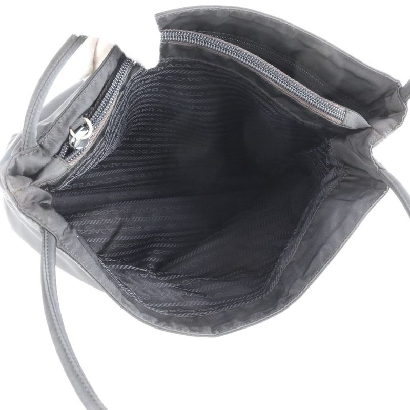Prada Tessuto Nylon Triangle Logo Tote Bag Shoulder Black Women ECE Cx24-4