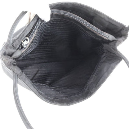 Prada Tessuto Nylon Triangle Logo Tote Bag Shoulder Black Women ECE Cx24-4