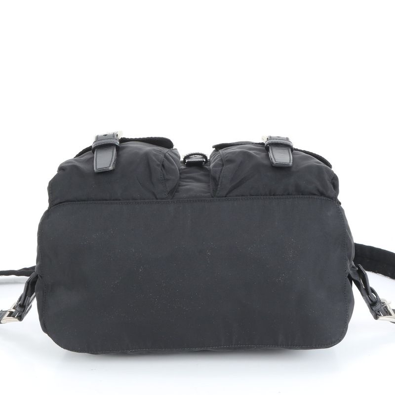 Prada Tessuto Nylon Triangle Logo Leather Backpack Sac Backpack Women ERE Cx28-3